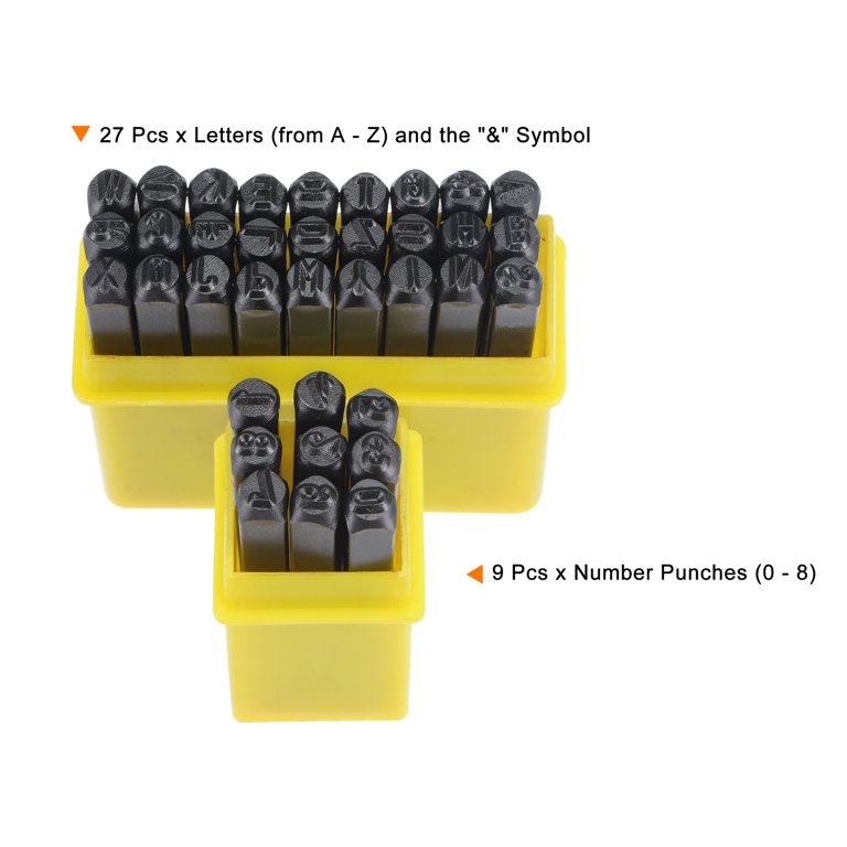 Uxcell 5/32 (4mm) Number and Letter Stamp Set, A-Z & 0-9 Punch