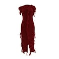 thumbnail image 2 of Gspmoly Robes pour Femmes, Robe Décontractée pour Femmes, Mode Aguichant Polyvalente, Couleur Unie, Tricotée, Sans Manches, à Franges, Robe de Cocktail jusqu'à 65 % de Rabais, 2 of 9