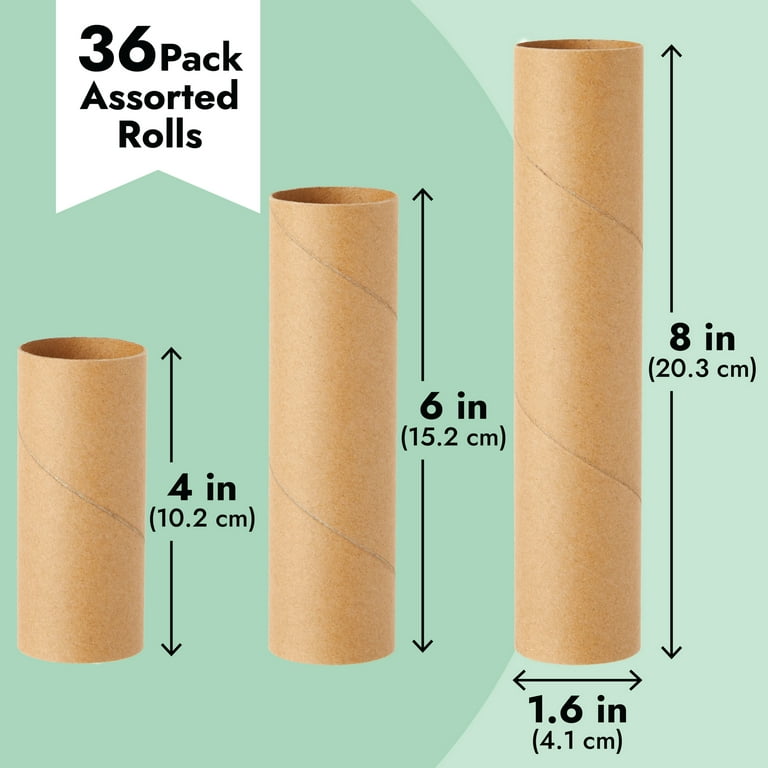 Craft Rolls Cardboard Tubes - 50 Pack Kraft Cardboard Tubes for DIY, Classrooms, Dioramas, Brown, 1.7 x 3.95 Inches