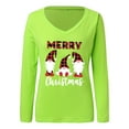 thumbnail image 4 of Lroveb Christmas Shirts for Women Casual Tops Blouse Winter Tunic Top V Neck Tee Loose Fit Long Sleeve Tshirts Graphic T Shirts, 4 of 6