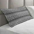 thumbnail image 2 of Striped Quilted Pillowcover, Trippy Mystic Aztec Culture Antique Aged Folk Old Bohemian Print, Standard King Size Accent Pillow Cover for Bedroom, 36" x 20", Black White, by Ambesonne, 2 of 2