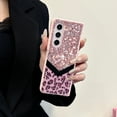 thumbnail image 6 of Compatible for Samsung Galaxy Z Fold 4 Case with Beaded Wrist Strap, Fluffy Leopard Print Pattern with Bling Design Case for Women Girls Hard PC Drop Protection Cover for Galaxy Z Fold 4, Pink, 6 of 11