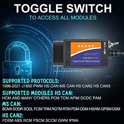 FORScan ELM327 OBD2 USB Adapter With Switch - Diagnostic & Coding Tool For Ford & More