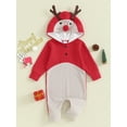 thumbnail image 3 of Baby Girls Boys Hoodies Rompers 3M 6M 9M 12M 18M Christmas Clothes Elk Shaped Hooded Long Sleeve Toddler Fall Waffle Bodysuits, 3 of 10