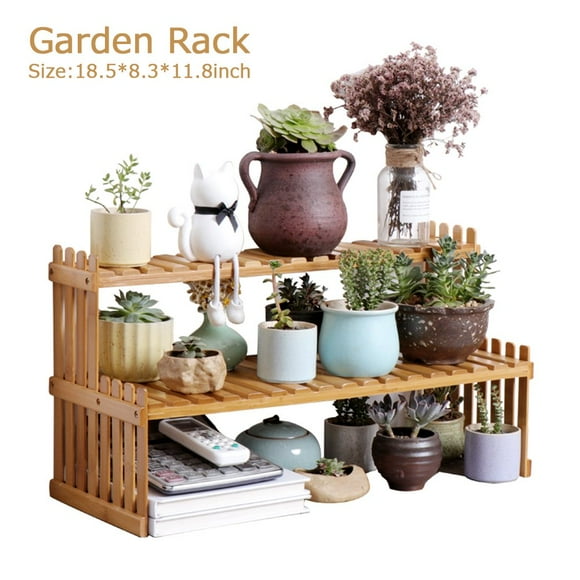 Plant Stand Tiered Wood Plant Flower Stand Shelf Indoor Outdoor Combination Flower Rack Planter Pots Shelves Display for Patio Garden Balcony Yard