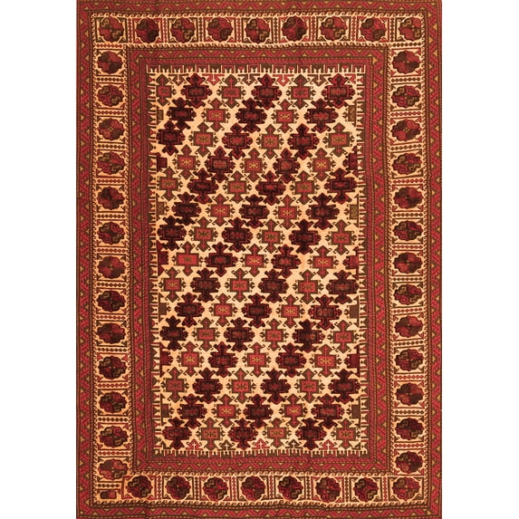 Ahgly Company Indoor Rectangle Persian Orange Traditional Area Rugs, 8' x 10'