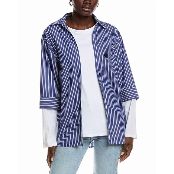 Maje womens Twofer Top, 2, Blue