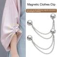 thumbnail image 7 of sunsanly 2Pcs Multi-Function Magnetic Clothing Clip with Chain Multi-Purpose Pinless Metal Buttons Clip Clothes Scarf Trouser Legs Cuff Fixing Magnet Pin, 7 of 7