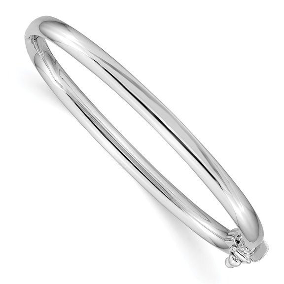 14K White Gold bracelet Bangle 3.75 mm Polished Baby