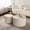 Beige+White, variant on Modern wave stripe side end table set of 2 in beige white for living room saves space