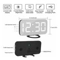 thumbnail image 3 of OUSITAID LED Affichage Numérique Horloge Automatique Dimmable Réveil de Table avec Snooze Mode Double Port USB Blanc Blanc Affichage, 3 of 6