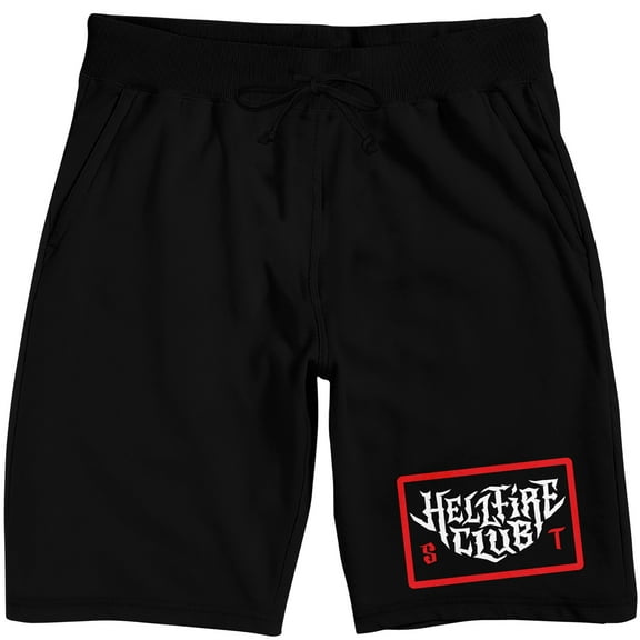 Stranger Things Hellfire Club Adult Black Sleep Pajama Shorts-Small