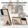 thumbnail image 5 of Magnetic Carbon Fiber Case for Samsung Galaxy S24 Plus with Holder Kickstand, Fiber Texture Wallet Phone Case with Card Holder Durable Military Grade Protection Cover for Galaxy S24 Plus, Khaki, 5 of 10