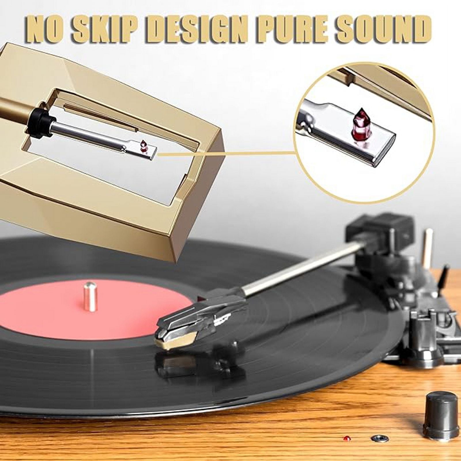 5PCS Record Player Needle, Upgraded Golden Record Needles Stylus