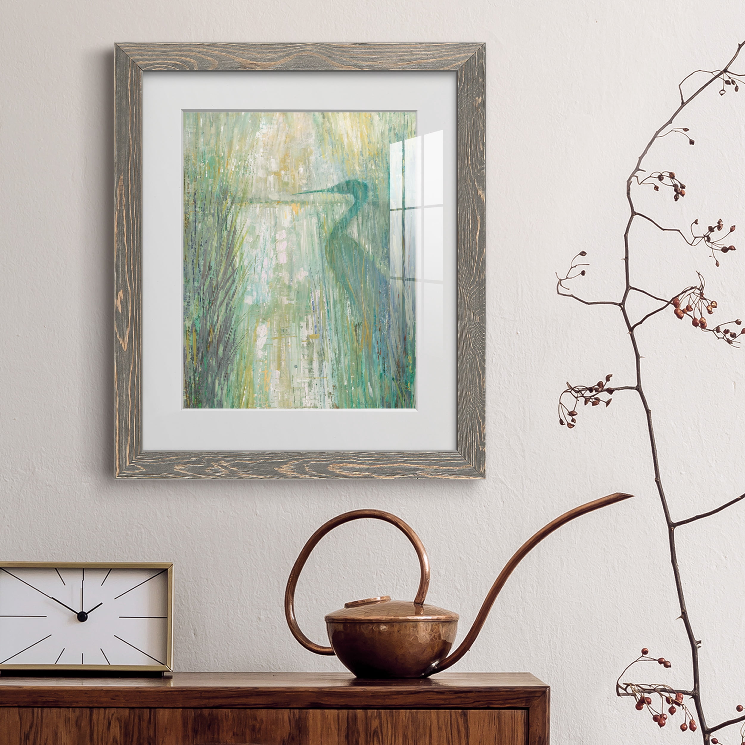 Morning Egret II - Premium Framed Print - Ready to Hang - 20 x 24 - Grey Frame