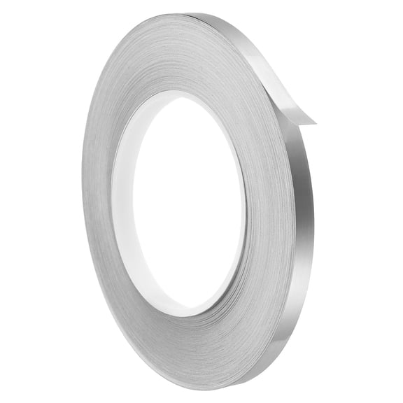 Uxcell Metalized Polyester Film Tape (0.3 Inch x 164 FT) - Waterproof Self-Adhesive Gap Foil Decor Tape Ceramic Beautiful Seam Stickers for Wall/Cabinet/Kitchen/Door, Silver