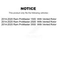 thumbnail image 2 of Transit Auto Front Rear Semi-Metallic Pads and Disc Brake Rotors Kit for Car 2014-2020 Ram ProMaster 2500 3500 1500 with Vented Rotor K8A-103520, 2 of 11