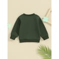 thumbnail image 2 of Toddler Baby Girl Boy St. Patricks Day Outfit Sweatshirts Long Sleeve Crewneck Letter Clover Print Loose Pullover Clothes, 2 of 6