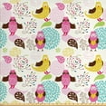 thumbnail image 1 of Cartoon Fabric by the Yard Upholstery, Happy with Abstract Birds Floral Composition Colorful Image, Decorative Fabric for DIY and Home Accents, Multicolor by Ambesonne, 1 of 4
