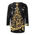 thumbnail image 5 of SELONE Women Christmas Tops 3/4 Sleeve Xmas Pullover Tops Christmas Tree Tees Blouses Christmas Themed Clothing Christmas Outfits Ideas Holiday Attire Party Collection Xmas Apparel Yellow 2XL, 5 of 5