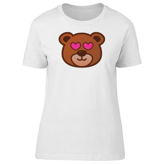 Cute Bear Head In Love T-Shirt Women -Image by Shutterstock, Female Large