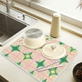 thumbnail image 2 of Yayeee Drying Mat for Kitchen Counter Dishes Microfiber Coffee Decorative Pad, Green Symmetrical Stars, 2 of 9