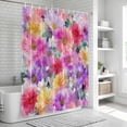 thumbnail image 6 of Purple Pink Floral Bathroom Shower Curtains with 12 Hooks Polyester Waterproof Shower Curtain for Stalls and Bathtubs Spring Pastoral Daisy Decorative Bathroom Privacy Curtain 72x78 Inches, 6 of 9
