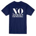 thumbnail image 1 of No Animals Testing Quote Men's Navy T-shirt, 1 of 1