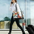 thumbnail image 5 of FORMRS Canvas Laptop Tote Bag for Women with 15.6" Computer Compartments Shoulder Handbag, Colorful Flowers Pattern, 5 of 7