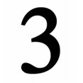 thumbnail image 1 of Village Wrought Iron NUM-3-M Medium Number 3 - Black, 1 of 1
