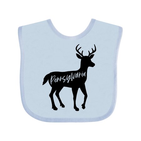 

Inktastic Pennsylvania Black Deer Silhouette Gift Baby Boy or Baby Girl Bib