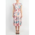 thumbnail image 2 of Adrianna Papell Jewel Neck Flutter Sleeve & Soft Pleats Floral Print Empire Waist Midi Dress-BLUSH MULTI / 8, 2 of 2