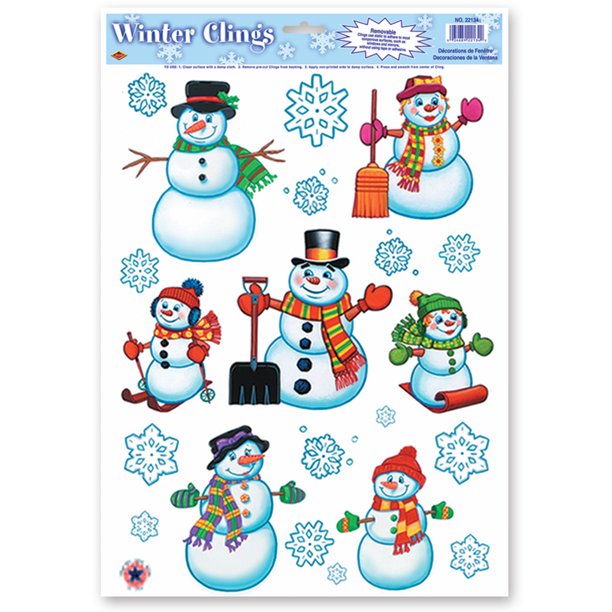 Snowman/Snowflake Clings (Pack of 12)
