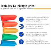 The Pencil Grip Classic Triangle Ergonomic Grippers, 12 Count, Assorted Colors, for Right- or Left-Handed Users