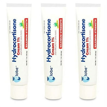 Hydrocortisone Maximum Strength Cream 1% with Aloe, USP 1oz Compare to 3-Pack 3