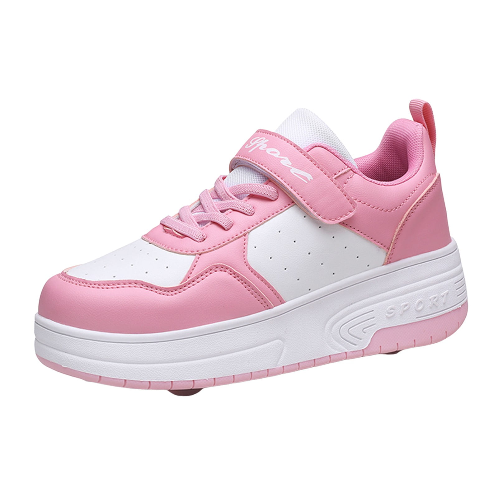 Big Kid Girls Shoes Fashion Kids Shoes Children Shoes Thick Soled Sneakers Fashionable Soles with Wheels Automatic Skating Sneakers Female