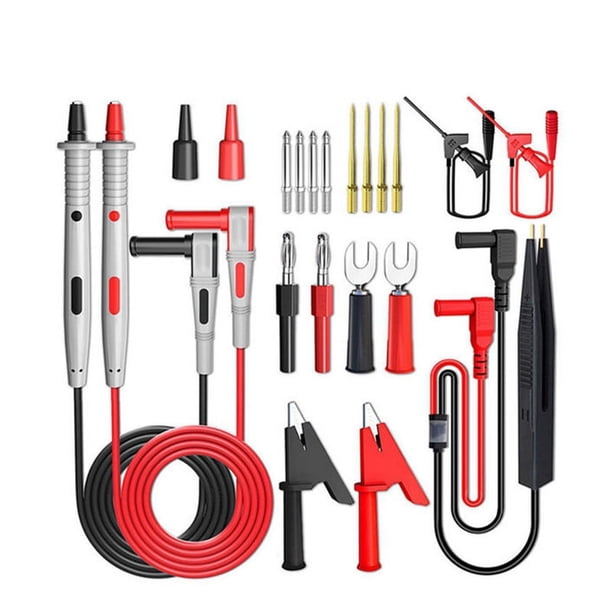 Kit de Cables Prueba Sonda MultíMetro Universal Serie P1503E, Punta Probador Aguja Repuesto, Gancho IC SMD, Pinza Cocodrilo