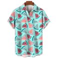 thumbnail image 5 of Camisas hawaianas de verano con estampado de frutas tropicales para hombre, blusas casuales de manga corta de gran tamaño a la moda para playa hawaiana para mujer, 5 of 5