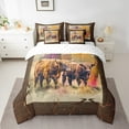 thumbnail image 2 of Highland Cow Bedding Comforter Sets 7 Pieces Watercolor Bull Cattle Bed in a Bag, Western Cowboy Twin Bedding Sets Oil Painting Graffiti Comforter Set, Brown Farmhouse Bedding Sets & Collections, 2 of 4
