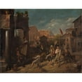 thumbnail image 3 of Francesco Diofebi 18x15 Black Modern Framed Museum Art Print Titled - Children Playing in a Roman Street (1838), 3 of 5