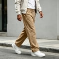 thumbnail image 4 of Baggy Sweatpants Men Casual Straight Leg Big and Tall Plus Size Pants Gym Workout Pants With Drawstring Fashion Clothing Earthy Yellow S, 4 of 6