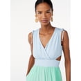 thumbnail image 3 of Scoop Women's Sleeveless Color Block Maxi Dress with Side Cutouts, 3 of 4