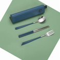 thumbnail image 2 of 3 pack Stainless Steel Camping Utensils Reusable Portable School Work Travel Outdoor, Lunch Box for Camping and Office, Include Fork Spoon Chopsticks with Case, 2 of 4