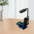 thumbnail image 4 of Fiudx Lámpara de Escritorio Inteligente Led, Protección Ocular, Carga Inalámbrica de 15 W, Diseño de Portalápices, Ideal para Estudio y Oficina, Alimentación Por Usb, Color Negro, Tamaño Compacto, 18, 4 of 6