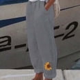 thumbnail image 2 of VEKDONE Womens Linen Long Pants Gray L, 2 of 4