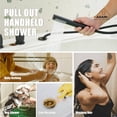 thumbnail image 6 of CASAINC 3 Handle Roman Bathroom Tub Faucet with Handheld Sprayer, Matte Black, 6 of 7