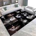 thumbnail image 1 of Black Area Rug Ballet Girl 6x9ft Non-Slip Carpet, Printed Pattern Carpet for Living Dining Room Dorm Room Bedroom Home DéCor Washable Rugs, 1 of 8