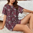 thumbnail image 6 of Bingfone Daisies Flowers Print Pajamas Sets for Women Soft Short-Sleeved Pjs with Lounge Shorts Two Piece Sleepwear, 6 of 8