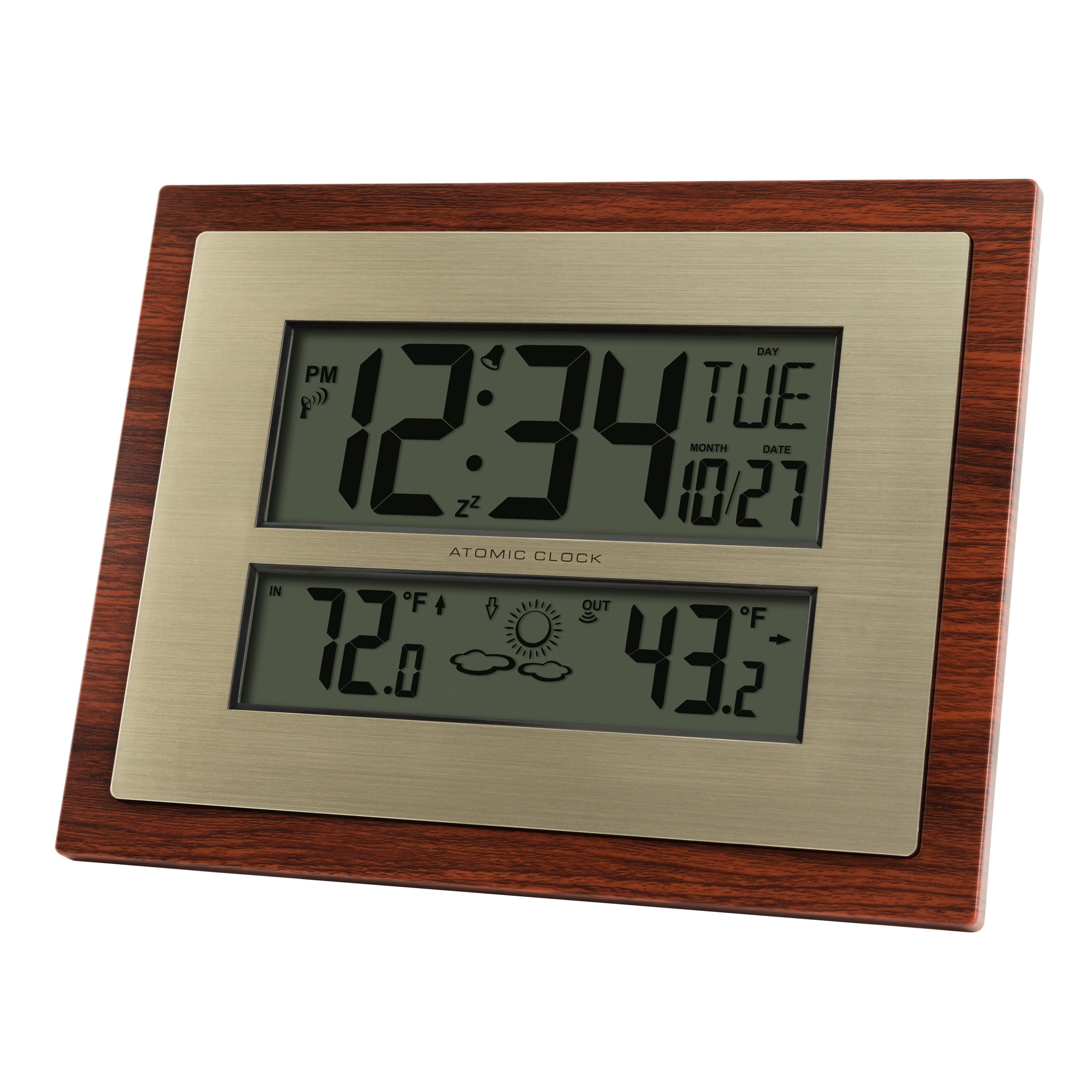 Better homes and gardens 28 wall clock oil rubbed bronze Better Homes Gardens Atomic Digital Clock With Moon Phase And Outdoor Temperature W86111 Walmart Com Walmart Com