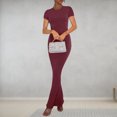 thumbnail image 4 of Camisa de cuello redondo para mujer Vestido largo Vestido largo ajustado para mujer Ropa de fiesta ajustada FLhrweasw Nuevo, 4 of 8